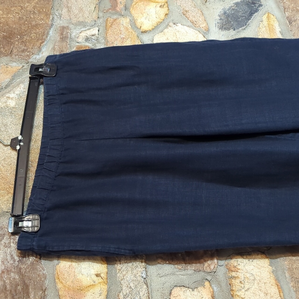 J. Jill 100% Linen Deep Blue Relaxed Pants - Picture 2 of 11